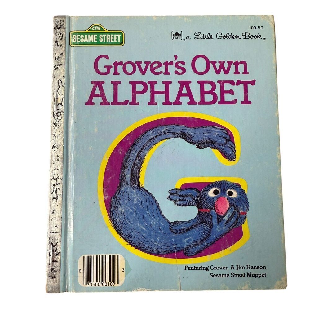 A Little Golden Book Sesame Street Grover's Own Alphabet Hardcover 1978‎ Vintage